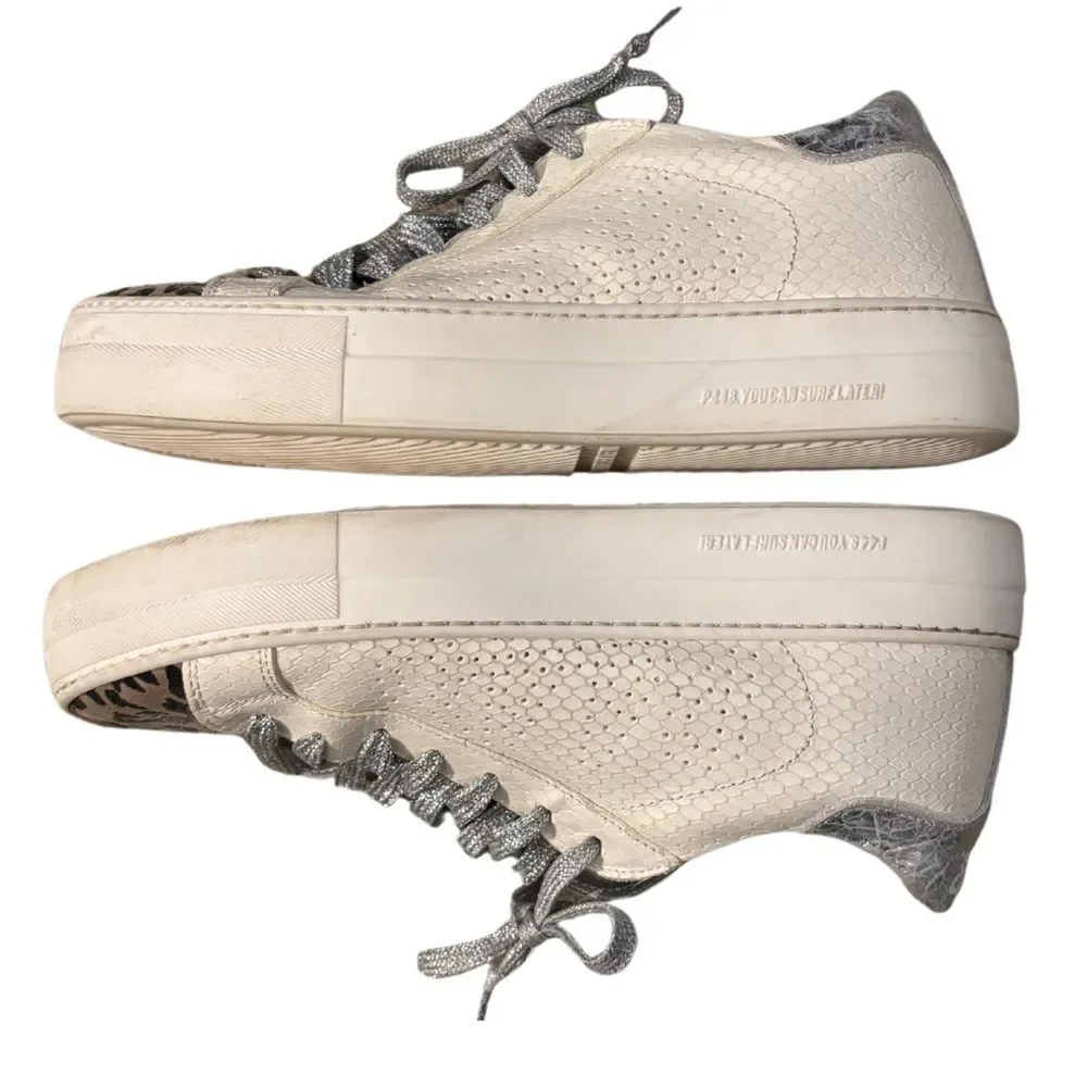 P448 Thea Platform Sneaker in Python Roccia - Picture 4 of 6